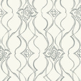 DF3373 Pirouette White Silver Wallpaper