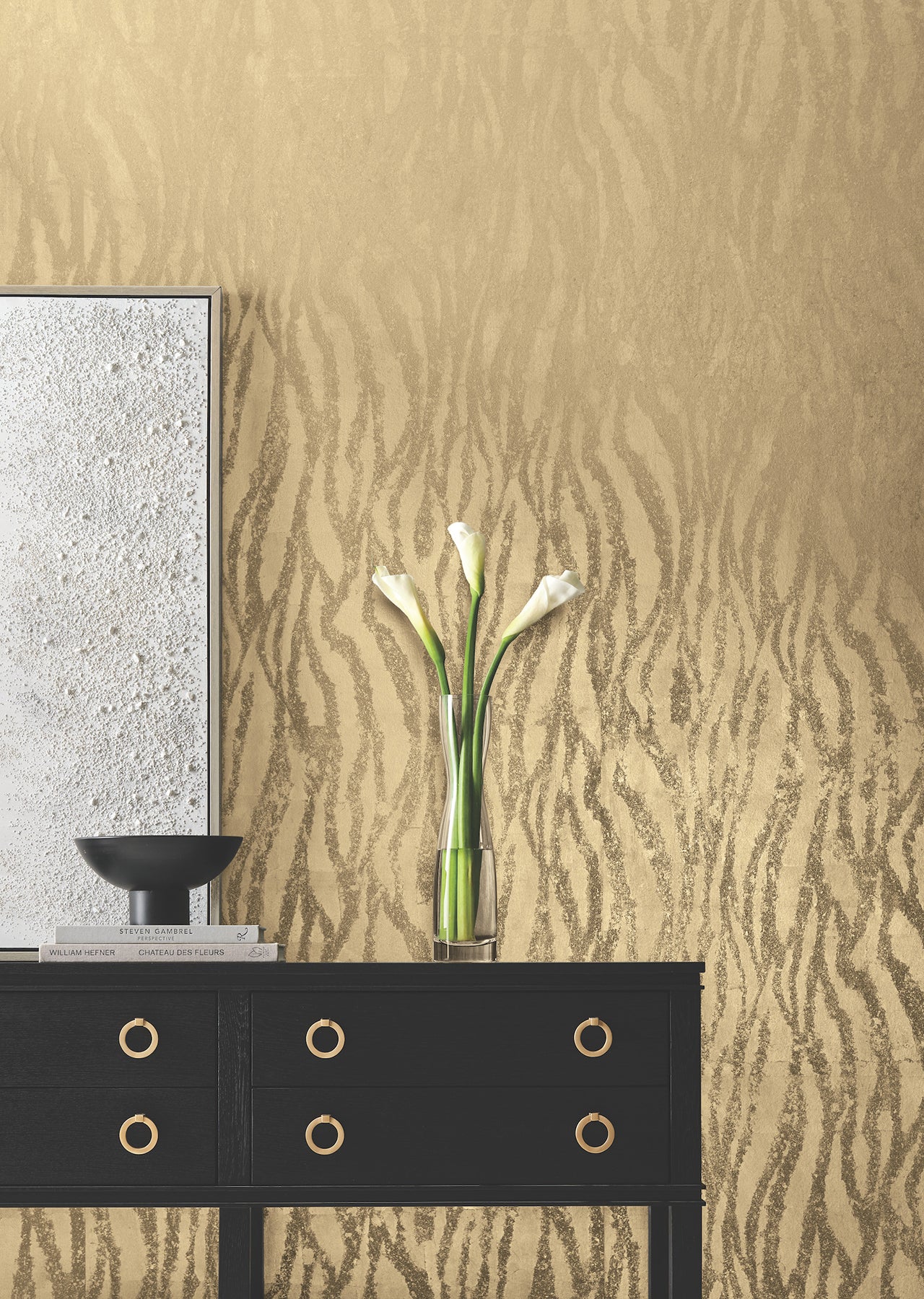 DF3391 Zebra Chic Antique Gold Wallpaper – wallcoveringsmart