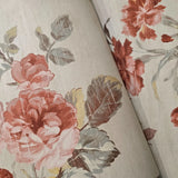 DK70701 Floral disstessed pattern beige cream red peony roses flowers wallpaper
