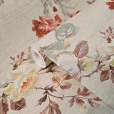 DK70701 Floral disstessed pattern beige cream red peony roses flowers wallpaper
