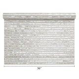 DL2920 Natural iridescent nacre shell pearl off white Stone Wallpaper Textured lines 3D