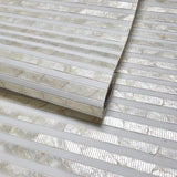 DL2920 Natural iridescent nacre shell pearl off white Stone Wallpaper Textured lines 3D
