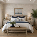 DL2920 Natural iridescent nacre shell pearl off white Stone Wallpaper Textured lines 3D