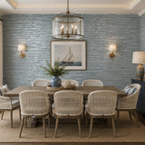 DL2922 Natural iridescent nacre shell pearl blue teal Stone Wallpaper Textured lines 3D