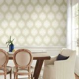 DM4983 Signet Medallion Damask Beige Wallpaper