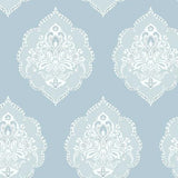 DM4985 Signet Medallion Damask Sky Wallpaper