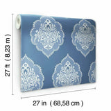 DM4986 Signet Medallion Damask Cobalt Wallpaper