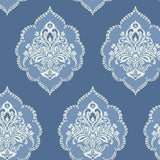DM4986 Signet Medallion Damask Cobalt Wallpaper