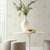 DM4992 Gatsby Damask Grey Wallpaper