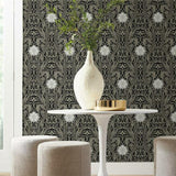 DM4995 Gatsby Damask Black Wallpaper