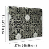DM4995 Gatsby Damask Black Wallpaper