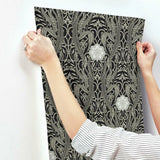 DM4995 Gatsby Damask Black Wallpaper