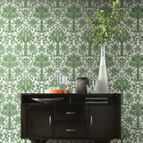 DM5011 Palmetto Palm Damask Green Wallpaper