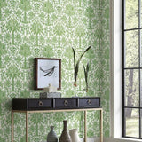 DM5011 Palmetto Palm Damask Green Wallpaper