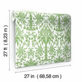 DM5011 Palmetto Palm Damask Green Wallpaper