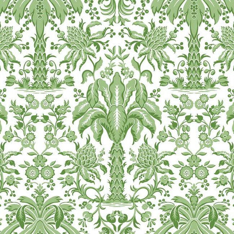 DM5011 Palmetto Palm Damask Green Wallpaper