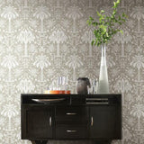 DM5013 Palmetto Palm Damask Beige Wallpaper