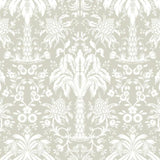 DM5013 Palmetto Palm Damask Beige Wallpaper
