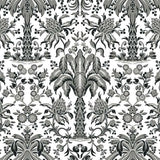 DM5014 Palmetto Palm Damask Black Wallpaper