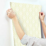 DM5029 Petite Ogee Yellow Wallpaper 