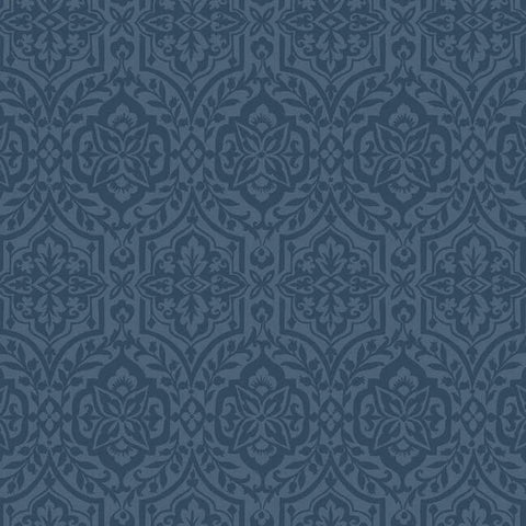 DM5037 Cathedral Damask Indigo Wallpaper 
