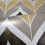 DN3725 Gatsby black white mustard bronze gold metallic chevron modern wallpaper