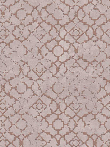 DWP024604 Aged Quatrefoil Pink and Rose Gold Wallpaper