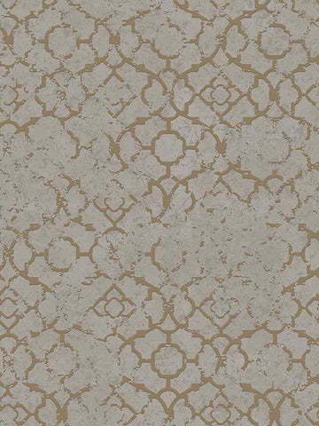 DWP024606 Aged Quatrefoil Gold Wallpaper