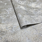 Z10902 Dark Gray brass bronze metallic distressed fish scale plaster textured Wallpaper