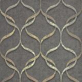 C88101 Dark gray brass silver metallic wavy trellis lines textured modern Wallpaper 3D