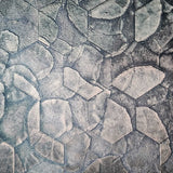 Z54507 Distressed blue brass metallic faux rocks stone plaster Textured wallpaper rolls