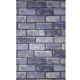 WM69220001 Distressed wallcoverings navy blue gold metallic modern faux brick Wallpaper 3-D