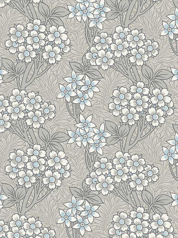 ET12005 Floral Vine Daydream Grey and Carolina Blue Wallpaper