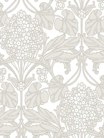 ET12106 Floral Hydrangea Pale Oak and Pearl Wallpaper