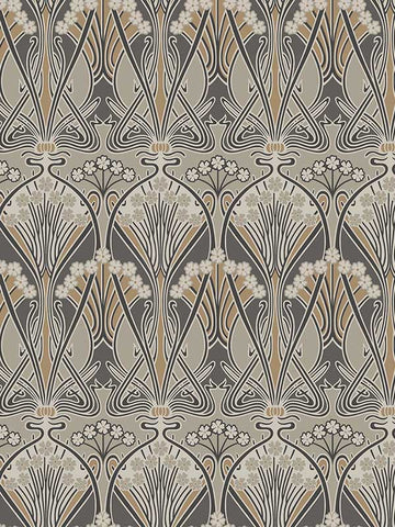 ET12406 Dragonfly Damask Bronze and Smoke Wallpaper