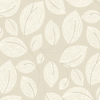 EV3923 Contoured Leaves Beige Wallpaper