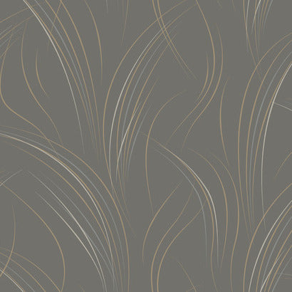 EV3936 GRACEFUL WISP textured Charcoal gray wallpaper