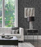 EW10600 Seaweed Beaded Branches Silver Wallpaper