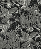 EW11000 Marsh Cranes Black Wallpaper