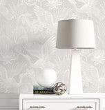 EW11500 White Heron Floral Wallpaper