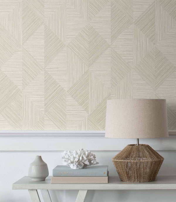 EW11707 Diamond Inlay Beige Wallpaper – wallcoveringsmart
