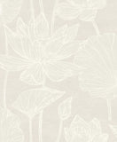 EW12005 White Heron Water Lilies Wallpaper