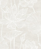 EW12007 White Heron Water Lilies Wallpaper