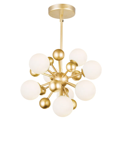 Element 8 Light Chandelier With Sun Gold Finish