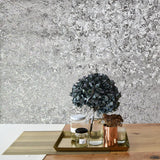 WM29430101 Embossed Wallpaper crashed Silver foil metallic Plain textured wall coverings