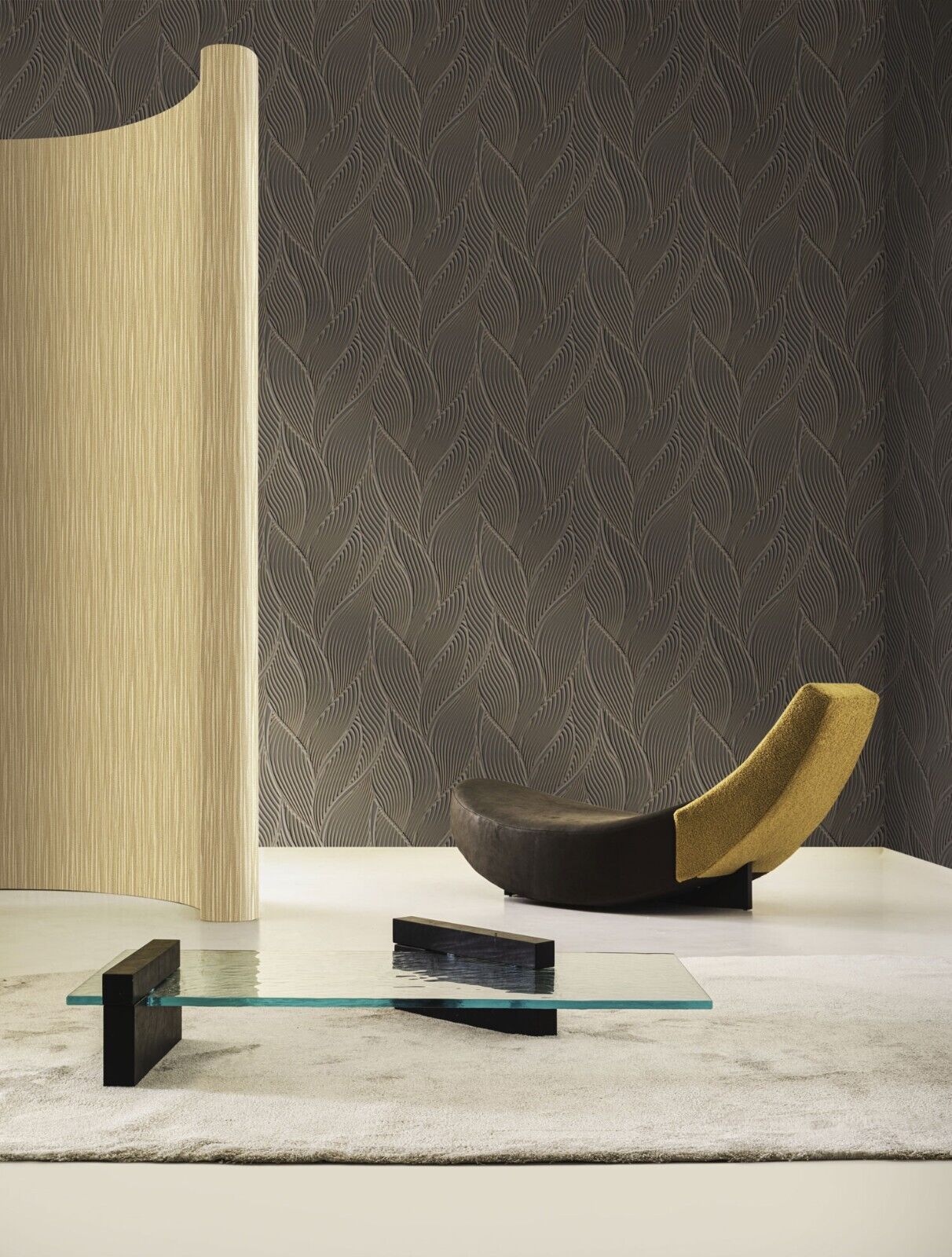 Z18909 Embossed bronze metallic faux fabric wave lines textured contem –  wallcoveringsmart