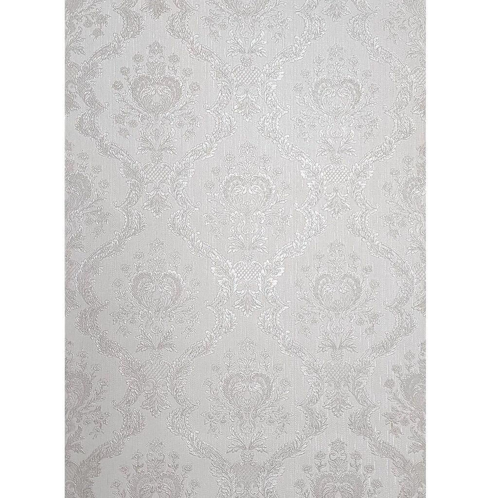 Z72049 Embossed grayish cream off white textured Victorian faux fabric ...