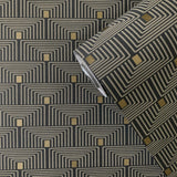 F-PL3006 Geo Key Boutique Metallic Wallpaper 
