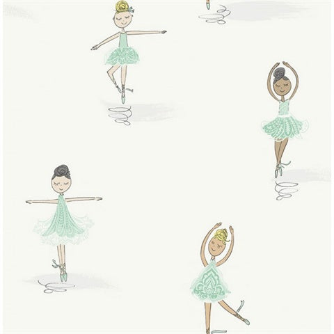 FA40804 Ballerina Blue Playdate Adventure Wallpaper