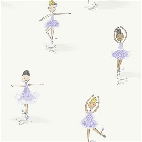 FA40809 Ballerina Purple Wine Playdate Adventure Wallpaper